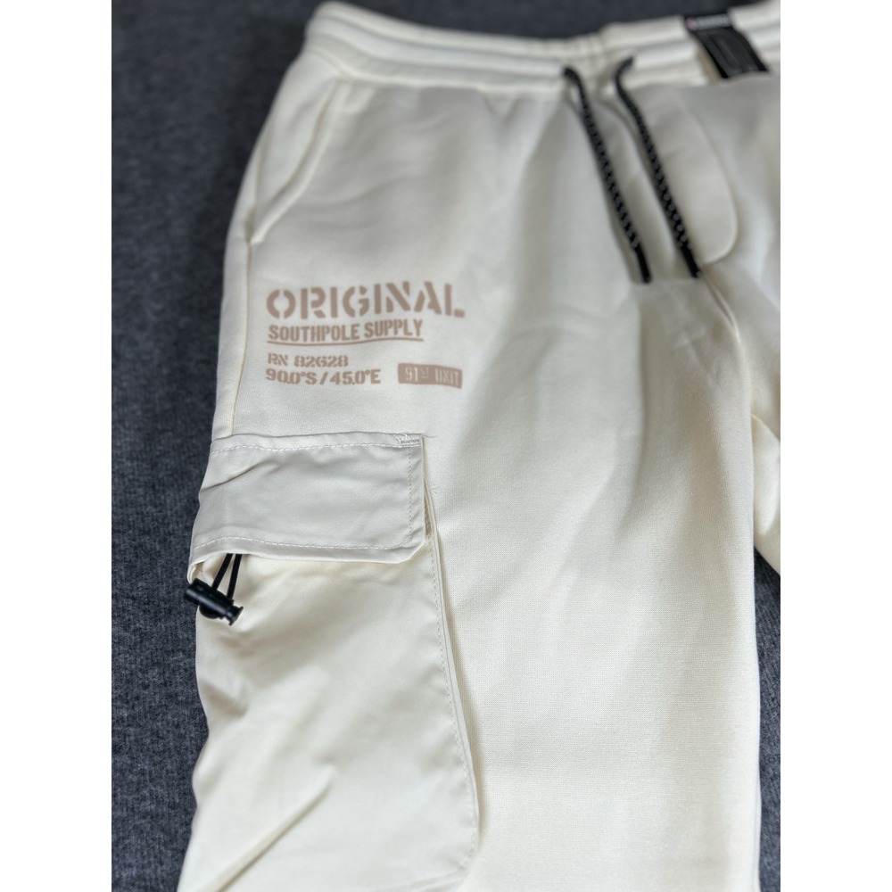 Southpole Authentic Collection Men's White Sweatpants Joggers Size Medium - Picture 3 of 6